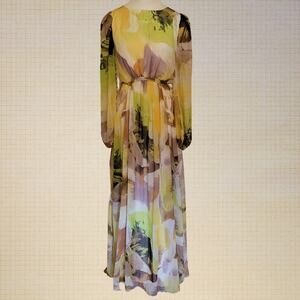 ASOS Design Green Sheer Long Sleeve Maxi Dress Women's Size 0